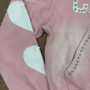 Sudadera con capucha de algodón grueso con cremallera, diseño desgastado y bordado, efecto descolorido por el sol, con remaches y lavado ácido, personalizada para invierno - Product Image 3