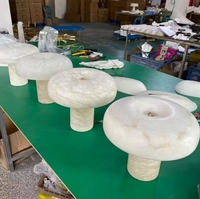 Lampe de table décorative en marbre de gypse naturel en forme de flocon de neige, style minimaliste et luxueux, pour hôtels, salons, chambres et villas