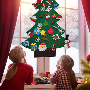 Nouvel Arbre de Noël en Feutre Polyester Fait Main pour Enfants, Ornement Suspendu Non Tissé pour Porte, Décorations de Noël Éducatives à Faire Soi-Même - Product Image 1