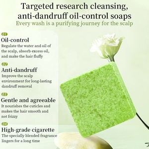 Savon Shampoing Solide Artisanal Végétalien <span class=keywords><strong>LU</strong></span> au Thé Vert, Anti-Pelliculaire, Contrôle du Sébum, Fraîcheur Naturelle et Biologique pour Soins Capillaires en Gros - Product Image 3