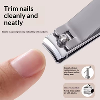 Ensemble de manucure populaire JM, 4 pièces, ensemble de ciseaux à ongles avec un design mignon et plat, pour la manucure à domicile et la coupe des ongles, logo personnalisable