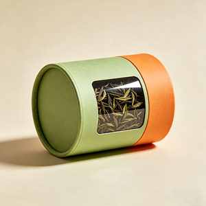 Boîte Cadeau Cylindrique Verte Recyclable en Papier, Tube Écologique pour Emballage Artisanat, Tube en Papier pour Thé en Vrac et Grains de Café - Product Image 1