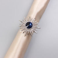 Lot de 4 Anneaux de Serviette Modernes de Luxe en Acier Inoxydable Or et Argent avec Strass Diamantés, Écologiques, en Stock, pour Décoration de Mariage et Fêtes