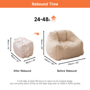 <span class=keywords><strong>Pouf</strong></span> <span class=keywords><strong>géant</strong></span> en mousse déchiquetée, doux et moelleux, pour chambre à coucher, salon, meubles thérapeutiques - Product Image 5