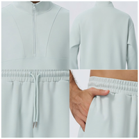 Ensemble de survêtement homme automne-hiver : sweat-shirt à col montant et pantalon large décontracté, chaud et idéal pour la course et le sport