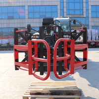 Attache de chariot télescopique VANSE, capacité de charge de 800 kg, pince à foin mixte noire