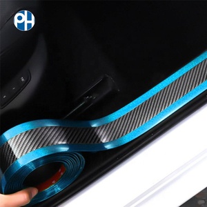 PH fibra di carbonio Auto cromata striscia di rivestimento 3CM 5CM 7CM protezione battitacco porta piastra per esterni accessori per Auto - Product Image 1