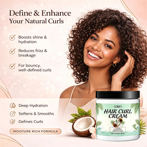 Crema para realzar rizos de marca privada, fórmula con aceite de coco de fijación fuerte para cabello rizado definido con hidratación intensa y control del encrespamiento - Product Image 4