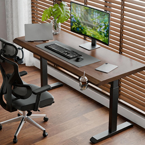 Scrivania Elettrica Regolabile in Altezza in Legno Massello di Gomma, Scrivania Ergonomica Sit-Stand con Motore Singolo per Casa e Ufficio - Product Image 3