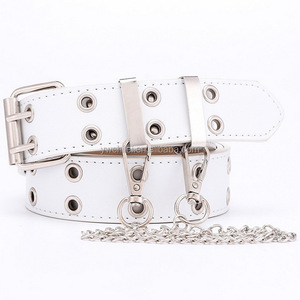 Cinturón <span class=keywords><strong>de</strong></span> <span class=keywords><strong>Cuero</strong></span> PU con Doble Ojal, Estilo Punk, <span class=keywords><strong>para</strong></span> <span class=keywords><strong>Mujer</strong></span>, Cinturón <span class=keywords><strong>de</strong></span> 2 Orificios <span class=keywords><strong>para</strong></span> Jeans - Product Image 4