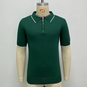 Neuer Modetrend Lässiges Poloshirt mit Kragen Kurzarm 1/4 Reißverschluss Golf-Pullover - Product Image 3