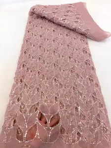 Pháp đính cườm ren vải ren sang trọng vải cho phụ nữ đám cưới Châu phi sang trọng Bridal Ren Lưới Net thêu vải may