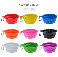 Dernier modèle de gamelle pliable double en silicone écologique, moderne, étanche et portable pour chiens, chats et petits animaux d'extérieur