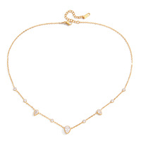 Collier tendance 2026 en acier inoxydable plaqué or avec pendentif goutte d'eau en zircon cubique, bijou minimaliste étincelant pour femme