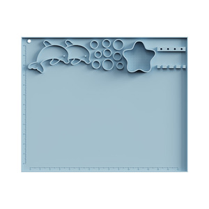 OEM Factory 43x35cm Eco-Friendly <b>Silicone</b> Dolphin Kids Palette Brush Washer Acrylic Watercolor Paint Mixing Tray Non-Slip - Product Image 5