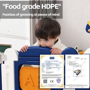 คอกกั้นเด็กแบบพับได้ OEM ODM พร้อมของเล่น สไลเดอร์ ชิงช้า ห่วงบาสเก็ตบอล รั้วเด็ก สำหรับเล่นในร่มและกลางแจ้ง ปลอดภัยสำหรับเด็กวัยเตาะแตะ - Product Image 5