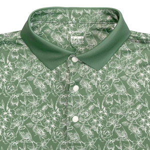 Camisetas de polo de golf de secado rápido de poliéster/LICRA para hombre, manga larga con estampado informal y decoración de botones, fabricadas en Vietnam - Product Image 4