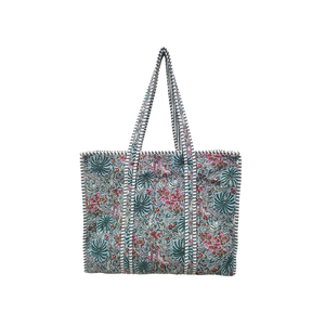 Bolso Tote Grande de Lona de Algodón Hecho a Mano para Mujer, Estilo Vintage, con Estampado Floral, Cierre de Cremallera, Ecológico, Ligero, para Compras - Product Image 2