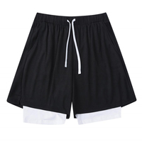 Course à pied respirant hommes 2 en 1 couches sport piste entraînement survêtement pantalon imprimé concepteur Nylon Gym Shorts