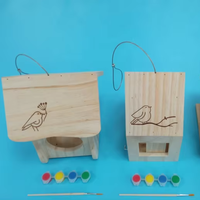 Ensembles de maison d'oiseau en bois naturel bricolage assembler un nichoir pour les enfants avec des pinceaux de peinture