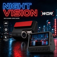 4K Araç Gösterge Paneli Kamerası Çift Lensli Araç DVR'ı WiFi GPS 1.5F Süper Kapasitörlü 24 Saat Park Monitörü Tip C Döngü Kayıt