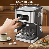 Machine à expresso Zoncenway avec mousseur à lait, machine à café 15 bars, réservoir d'eau amovible de 1,5 L/50 oz, 1050 W, semi-automatique