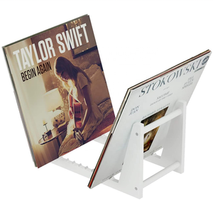 Support de <span class=keywords><strong>disque</strong></span> de <span class=keywords><strong>disque</strong></span> de <span class=keywords><strong>vinyle</strong></span> d'assemblage de bureau en acrylique blanc pour présentoir pratique d'albums LP - Product Image 2