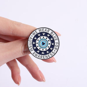 Autist und stolz Emaille-Anstecknadeln Autismus-Bewusstsein Wir tragen Blau Deine autistische Freude ist gültig Brosche Großhandel - Product Image 4