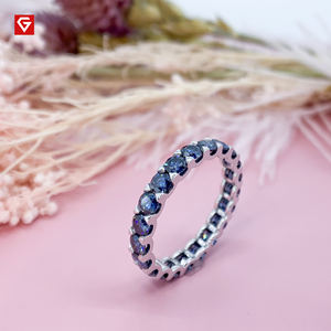 Gigawewe — <span class=keywords><strong>bague</strong></span> personnalisée en or blanc, <span class=keywords><strong>diamant</strong></span> couleur D vs1, coupe ronde 18K, 3.0mm, cadeau, bijoux pour filles - Product Image 5