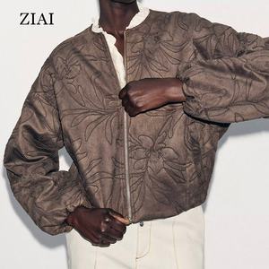 Blouson Bomber Bohème Artisanal avec Broderie Florale Artistique, Coupe Ample, Manteau Aviateur Vintage, <span class=keywords><strong>Trench</strong></span>-Coat Tendance Automne pour Femme - Product Image 1