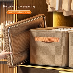 Cesto Portaoggetti di Alta Qualità con Struttura Metallica Quadrata, Scatola per Armadio, Organizzatore per Vestiti e Pantaloni, per Dormitorio e Casa - Product Image 2
