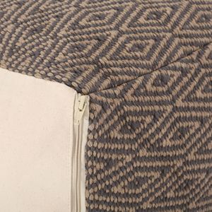 DB Amuleto Pouf en coton tissé à la main Accessoire de chaise élégant gris foncé et marron - Product Image 6