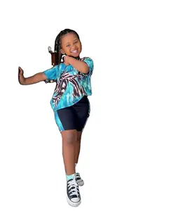 2023 Popular Girls' Fashion Zebra Print Splice Set for Children's Clothing