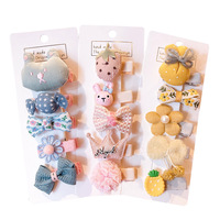 Pince à cheveux populaire mignonne pour bébé Ensemble pour enfants Petits ensembles de pinces à franges en tissu pour casque