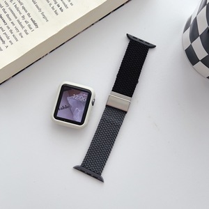 Pour <span class=keywords><strong>Apple</strong></span> <span class=keywords><strong>Watch</strong></span> 10 11 Nouveau bracelet de montre en nylon tissé contrasté avec boucle en métal Bracelet de remplacement pour IWatch 46mm 49mm - Product Image 2