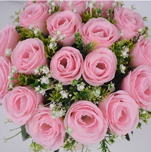 Bouquet de 18 roses artificielles en tissu de soie, décorations pour Noël, remise de diplôme, Pâques, salon, fausses roses - Product Image 6