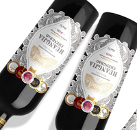 Etiquette en papier blanc UV personnalisée pour emballage de boisson estampage à chaud gaufré avec adhésif spécial étiquette autocollante en relief pour vin