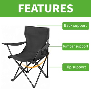 Sedia Pieghevole da <span class=keywords><strong>Esterno</strong></span> con Portabicchiere, Leggera e Portatile per Campeggio e Spiaggia - Product Image 2