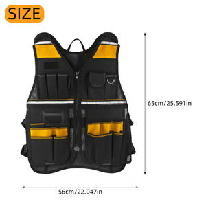 Gilet porte-outils Xi Meng 56cm x 65cm, sac de travail multi-poches pour le rangement d'outils de construction, d'électricien et de charpentier - Product Image 1