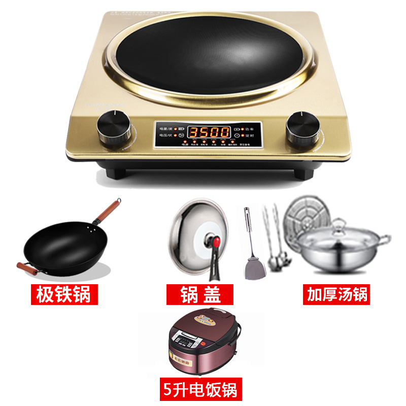 Gold-plated concave surface 3500W [Non-stick saucepan/5L rice cooker]