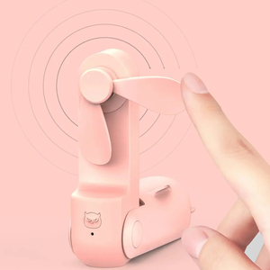 Mini ventilateur portable 2-en-1 rechargeable par USB avec éclairage intégré pour la vente en gros - Product Image 2