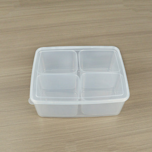 Transparent Plastic Food Storage Containers With Compartments Rectangle 26.5x20.1x10.3cm For Soup Jelly Milk Tea Fruit Salad - Product Image 4
