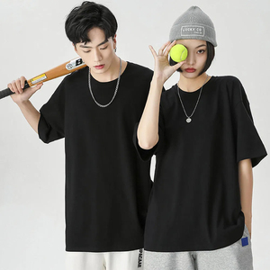 100% algodón ajuste suelto 160GSM-280GSM bordado impresión personalizada Logo hombros caídos camisetas en blanco de gran tamaño - Product Image 1