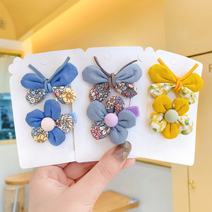 Accesorios para el cabello para niños, pinzas para el cabello con diseño de mariposa floral de tela, accesorios para niñas, accesorios para la cabeza de bebés, lazos que no dañan el cabello - Product Image 1