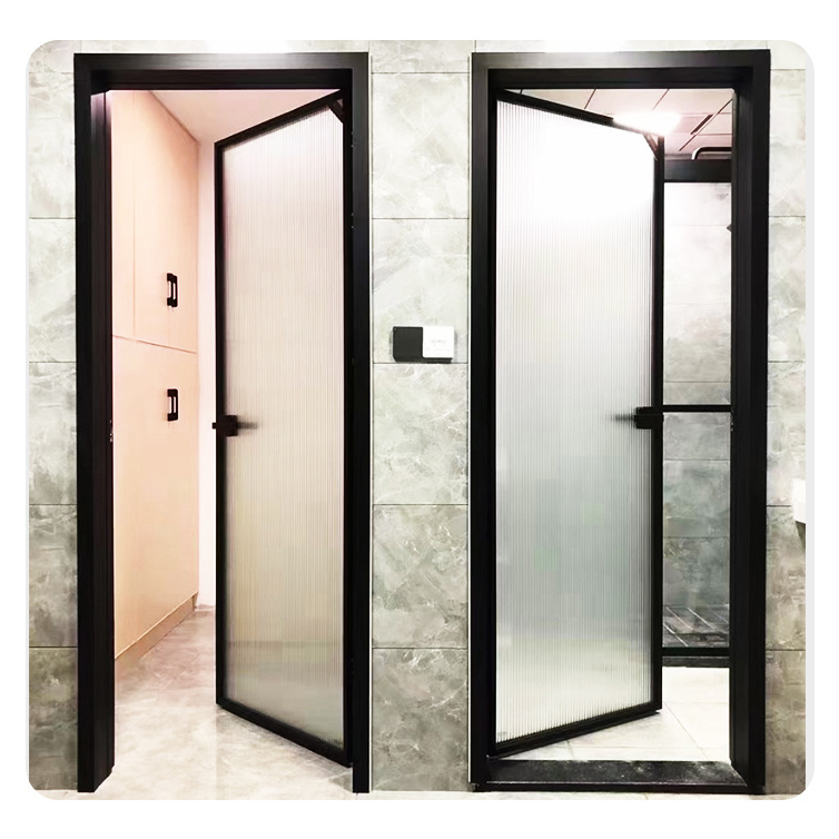 Tempered Glass Aluminum Bifold Framed French Front Steel Swing Door Upvc Bathroom Shower Door