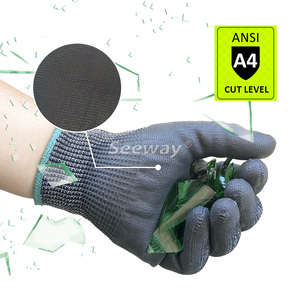 Seeway Schnittfeste Handschuhe ANSI A4 CE EN388 Zertifiziert Reiß- und Durchstoßresistent Rutschfeste PU-Beschichtung Verstärkter Daumen für - Product Image 2
