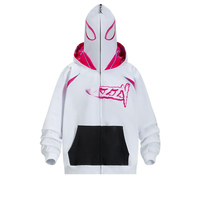 Fabricant de vêtements Spider Gwen pour hommes, logo imprimé sur mesure, fermeture à glissière 100% coton, bouffant épais, fermeture éclair intégrale