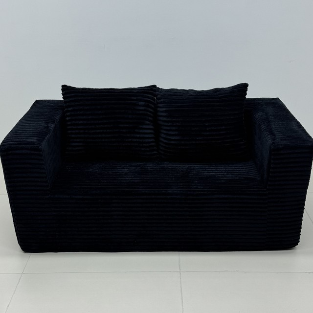 Modern Peanut Compressed Sofa Vacuum Packed Curved Sectional Couch Chenille Teddy Velvet Foldable Seat for Apartment