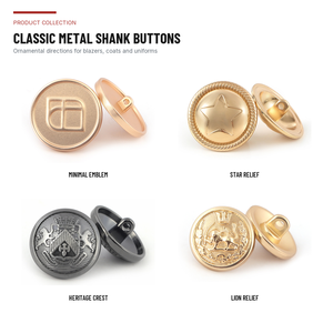 Boutons en alliage de zinc écologiques pour vêtements, attaches décoratives personnalisables pour uniformes et vêtements d'extérieur - Product Image 2