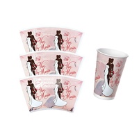 Fünf Sterne bedruckte gestanzte Virgin Wood Pulp Single PE/PLA Kaffee papier becher in Lebensmittel qualität Single für Getränkes aft Einweg ventilator